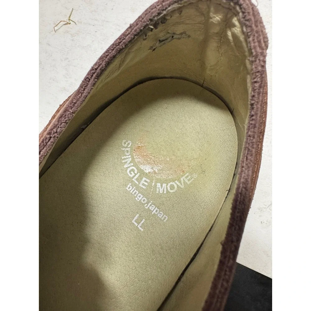 Spingle Move Brown Leather Low Top Sneakers Made in Japan Mens Size 10 LL